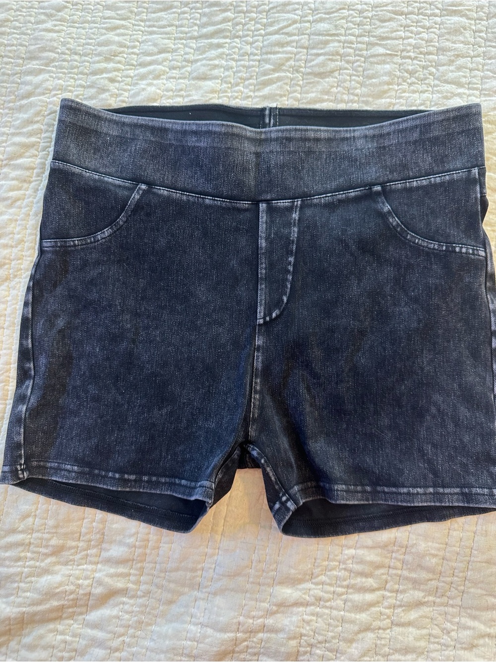 Halara Black Washed High-Rise Stretch Shorts XL